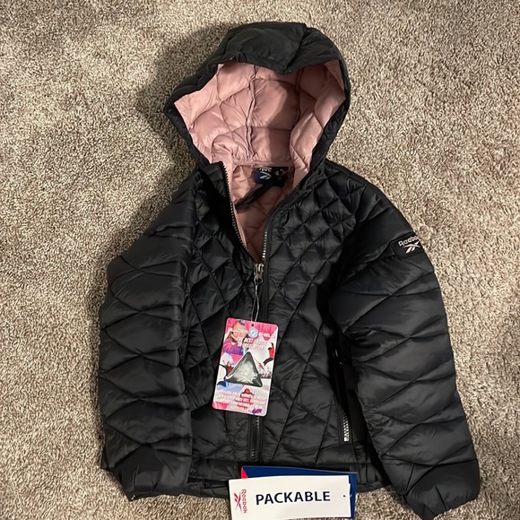Reebok - Glacier Shield Packable Jacket - Insulated (FOR Little Girls) - Black (5/6 )